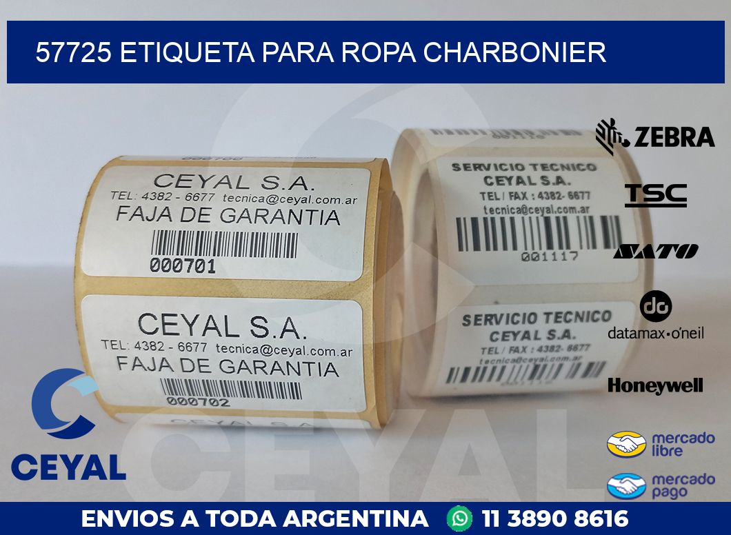 57725 ETIQUETA PARA ROPA CHARBONIER