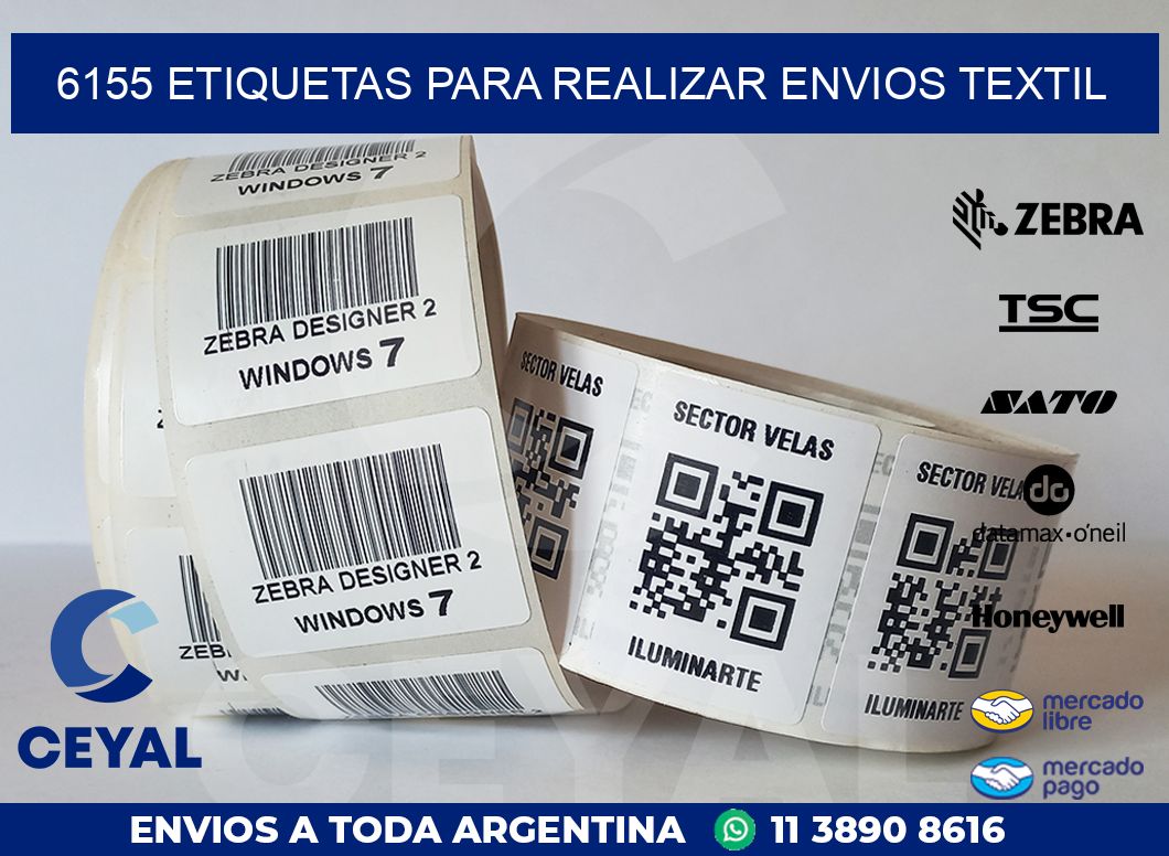 6155 ETIQUETAS PARA REALIZAR ENVIOS TEXTIL