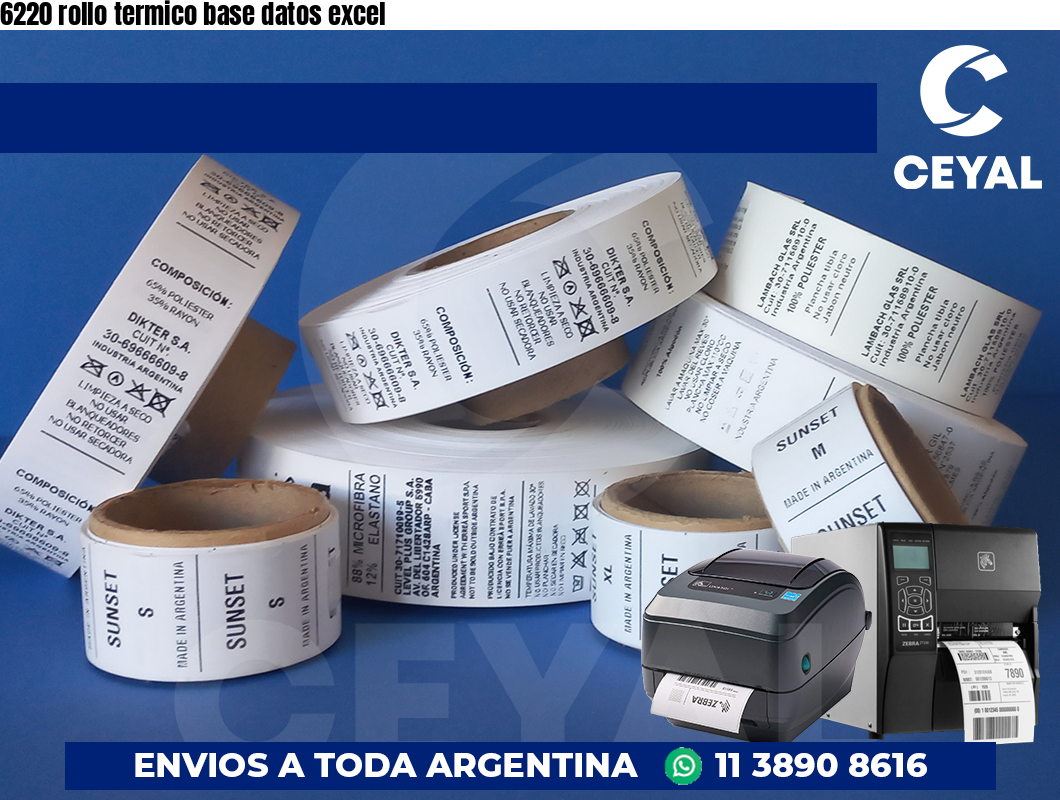 6220 rollo termico base datos excel