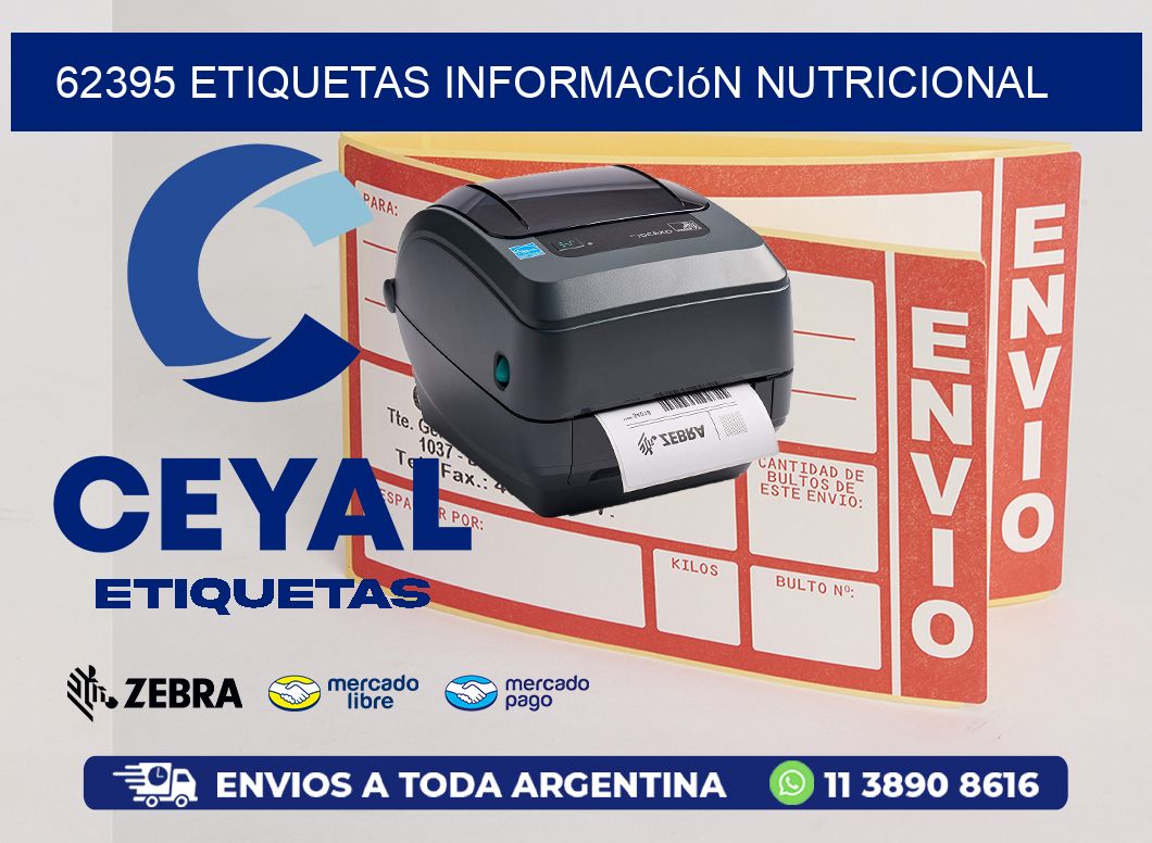 62395 etiquetas Información nutricional