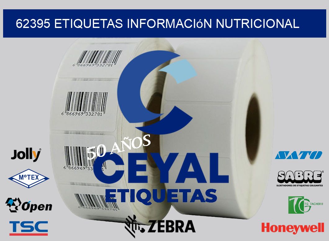 62395 etiquetas Información nutricional