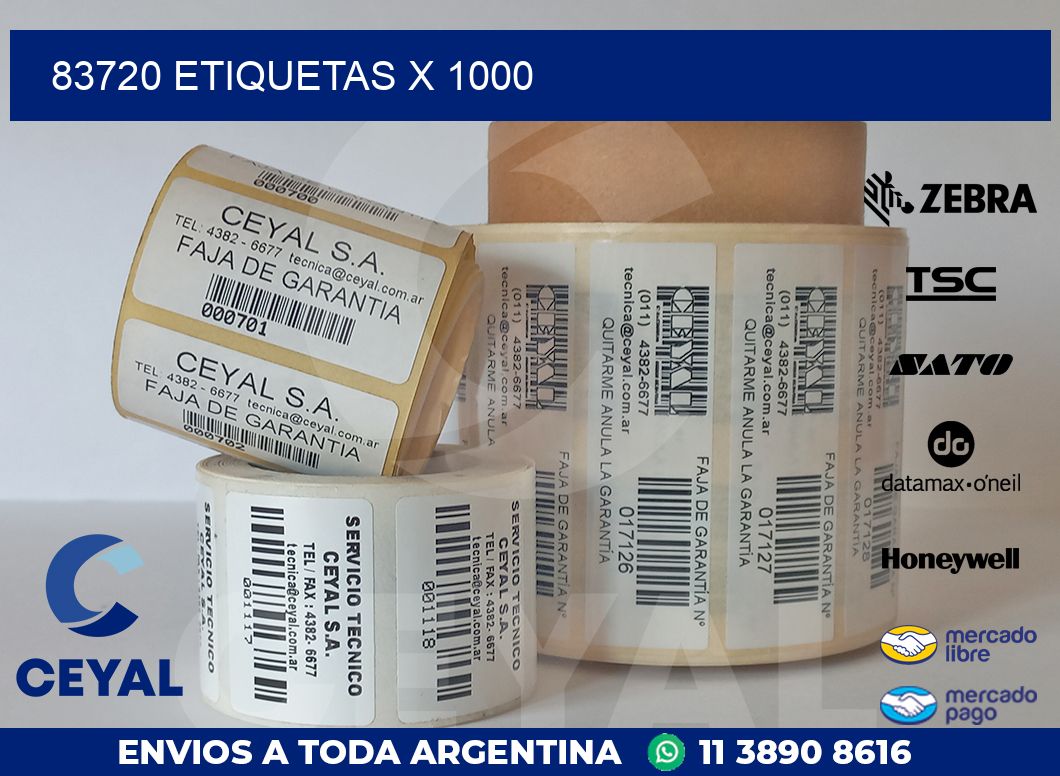 83720 ETIQUETAS X 1000