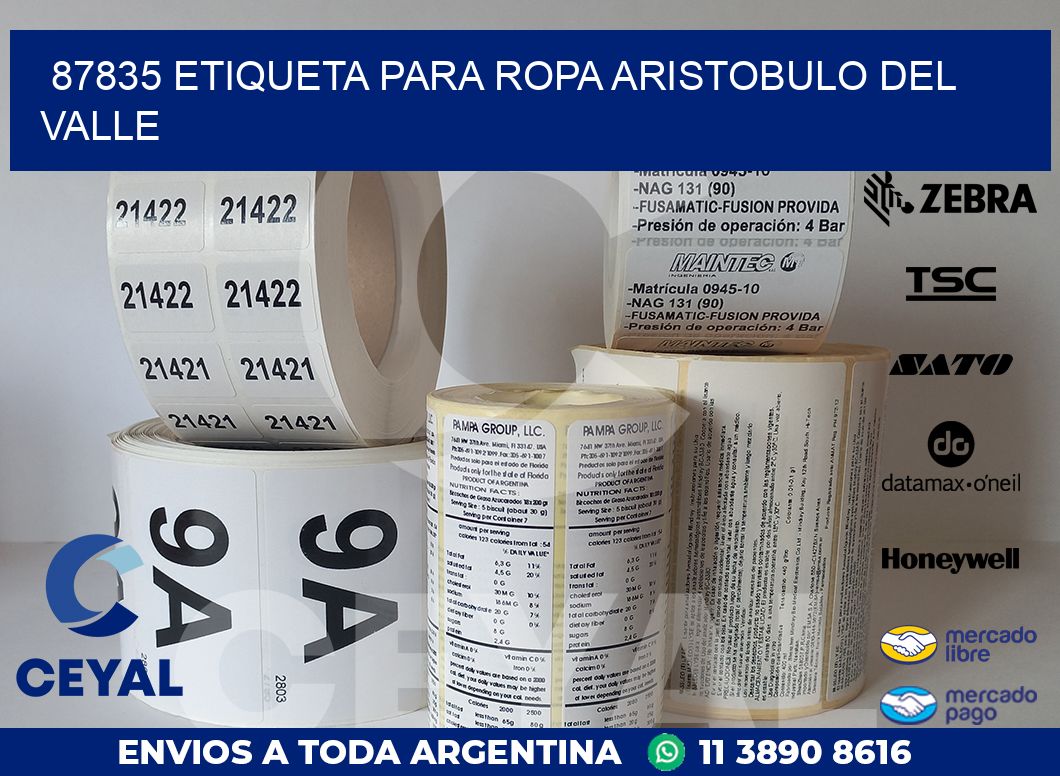 87835 ETIQUETA PARA ROPA ARISTOBULO DEL VALLE