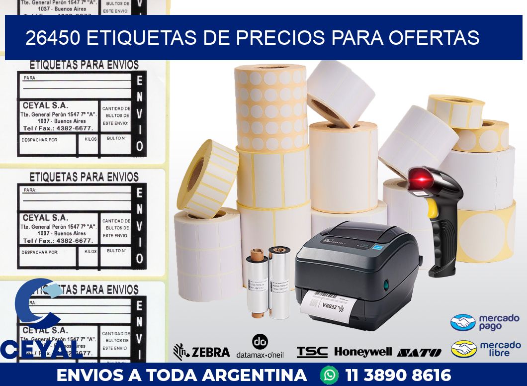 26450 ETIQUETAS DE PRECIOS PARA OFERTAS