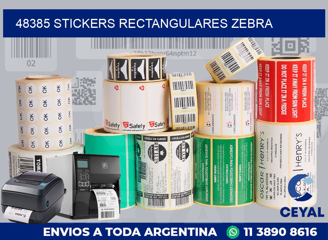 48385 Stickers rectangulares zebra