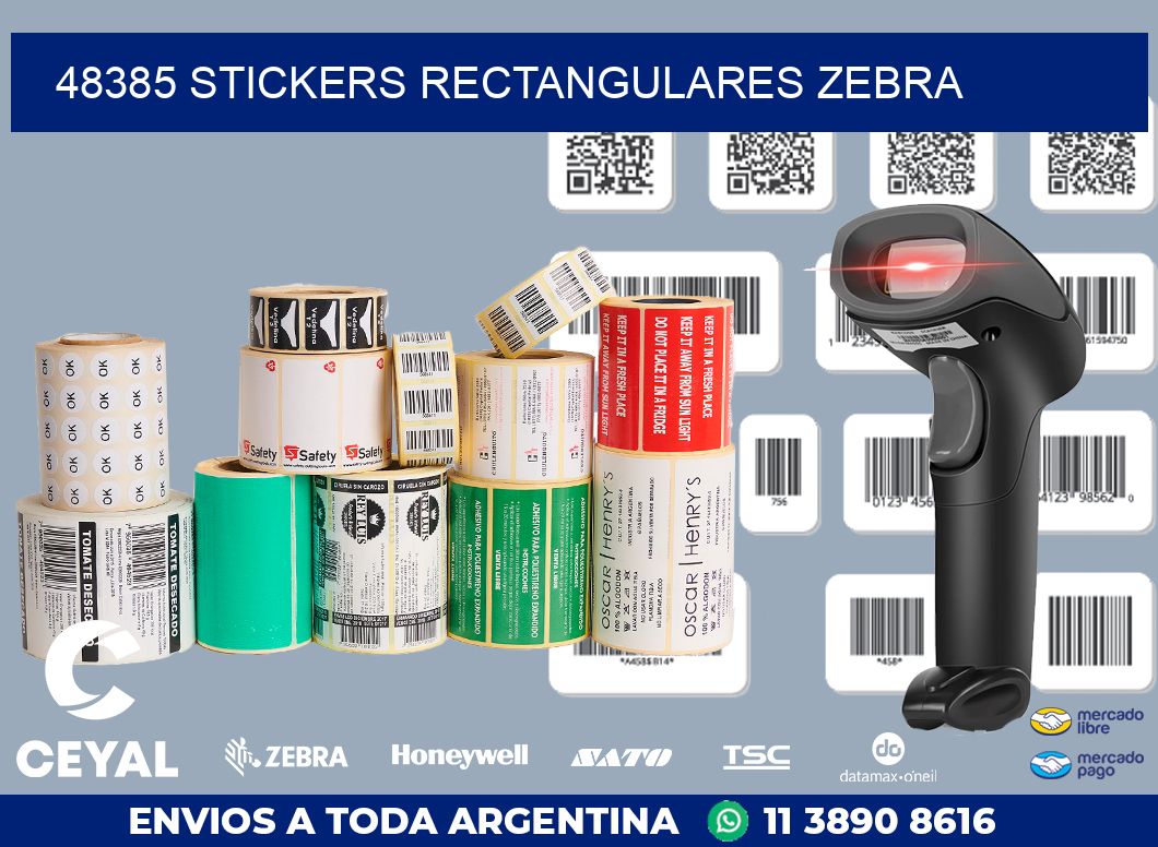 48385 Stickers rectangulares zebra