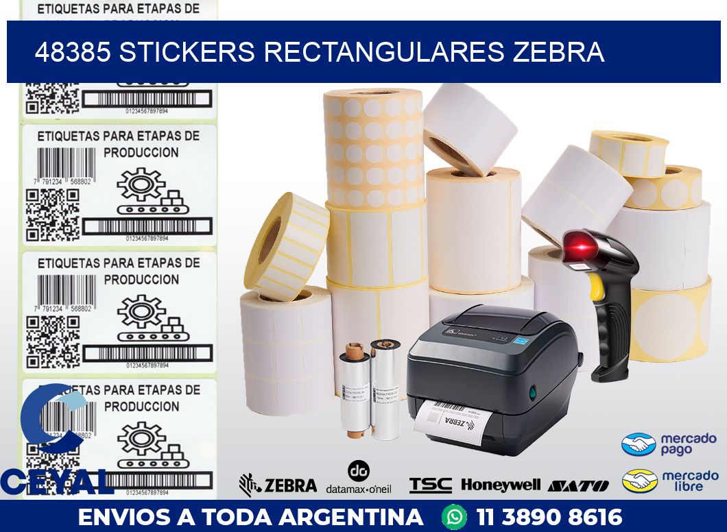 48385 Stickers rectangulares zebra