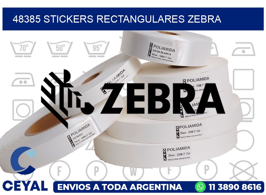 48385 Stickers rectangulares zebra