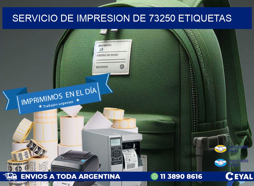 SERVICIO DE IMPRESION DE 73250 ETIQUETAS