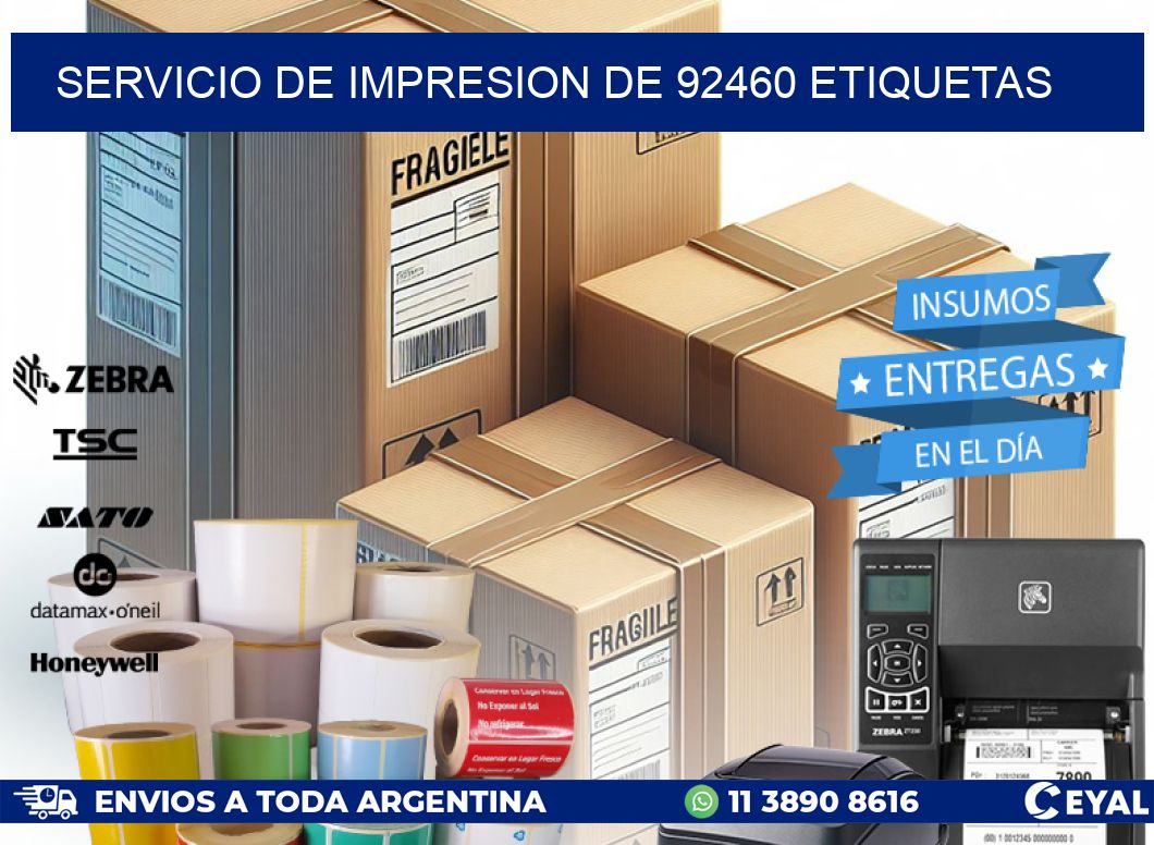 SERVICIO DE IMPRESION DE 92460 ETIQUETAS