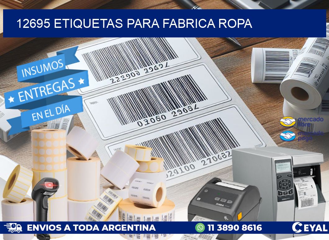 12695 ETIQUETAS PARA FABRICA ROPA