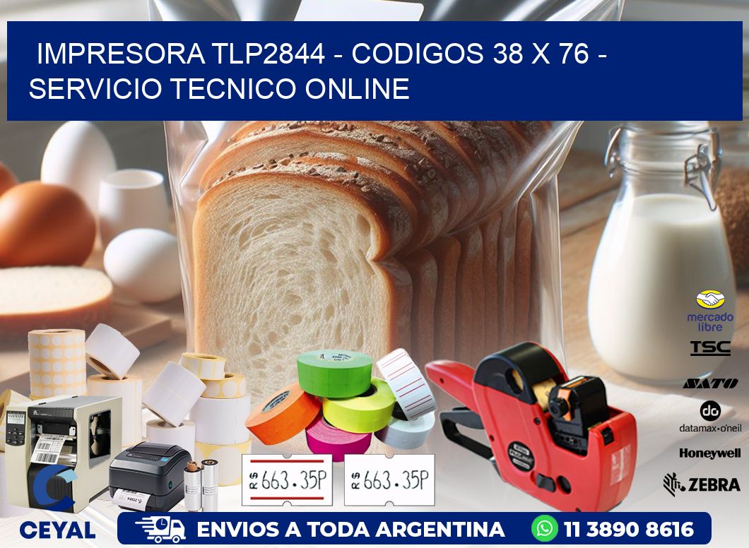 IMPRESORA TLP2844 - CODIGOS 38 x 76 - SERVICIO TECNICO ONLINE