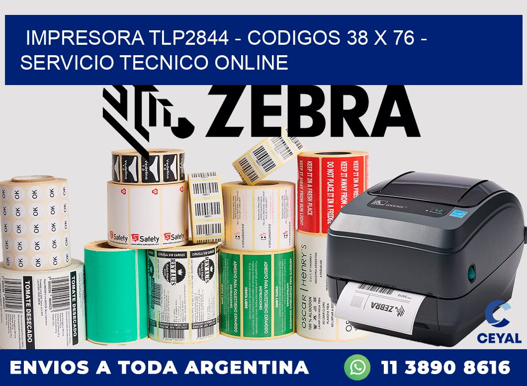 IMPRESORA TLP2844 - CODIGOS 38 x 76 - SERVICIO TECNICO ONLINE