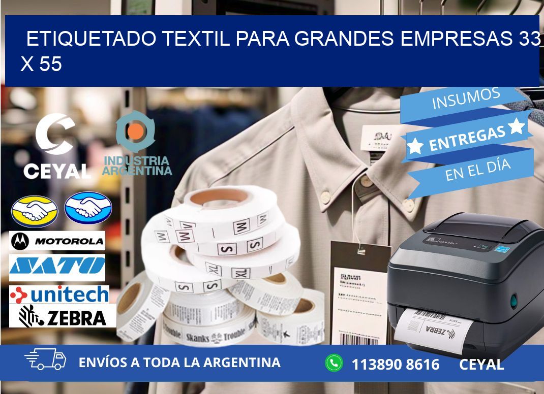 ETIQUETADO TEXTIL PARA GRANDES EMPRESAS 33 x 55