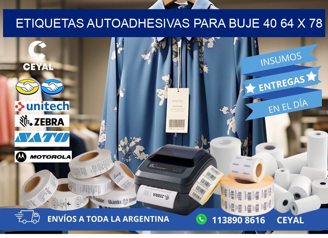 ETIQUETAS AUTOADHESIVAS PARA BUJE 40 64 x 78
