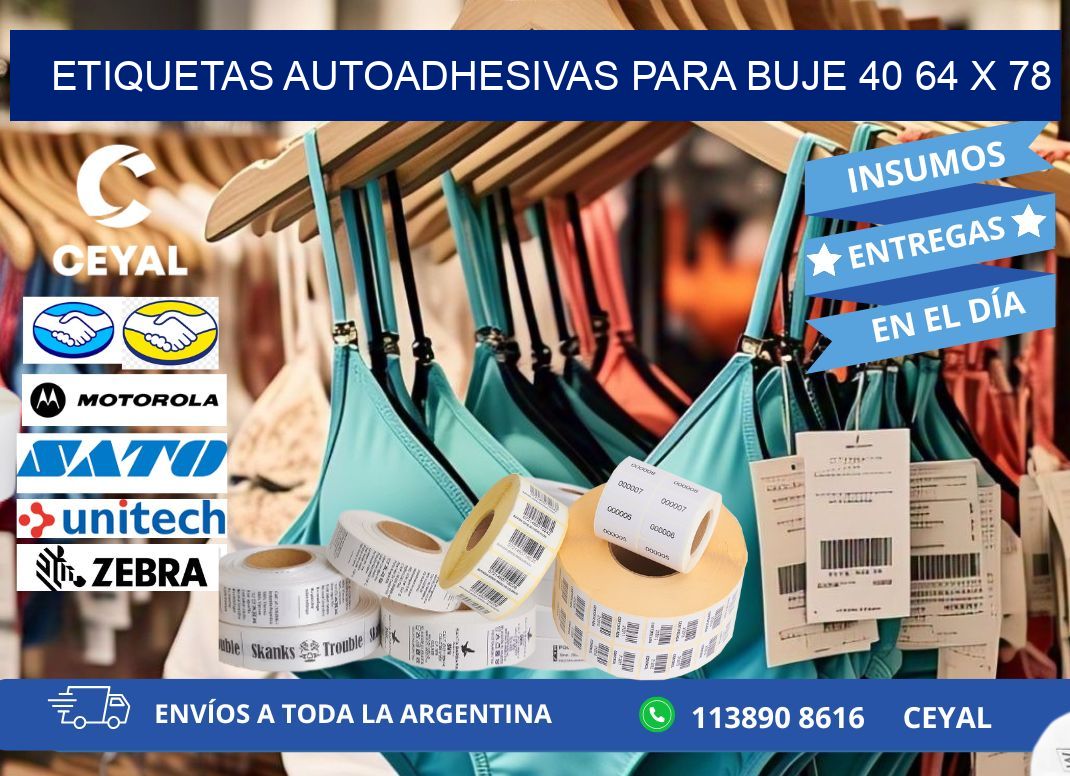 ETIQUETAS AUTOADHESIVAS PARA BUJE 40 64 x 78