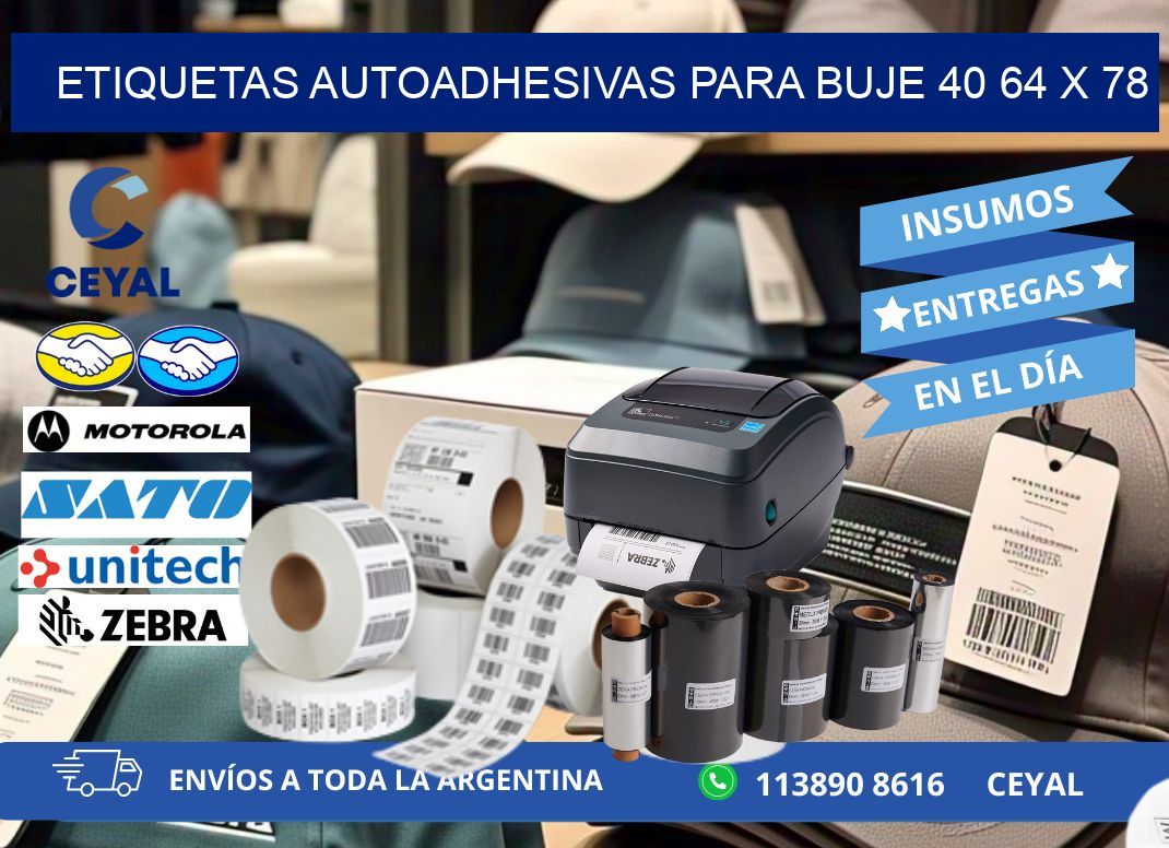 ETIQUETAS AUTOADHESIVAS PARA BUJE 40 64 x 78