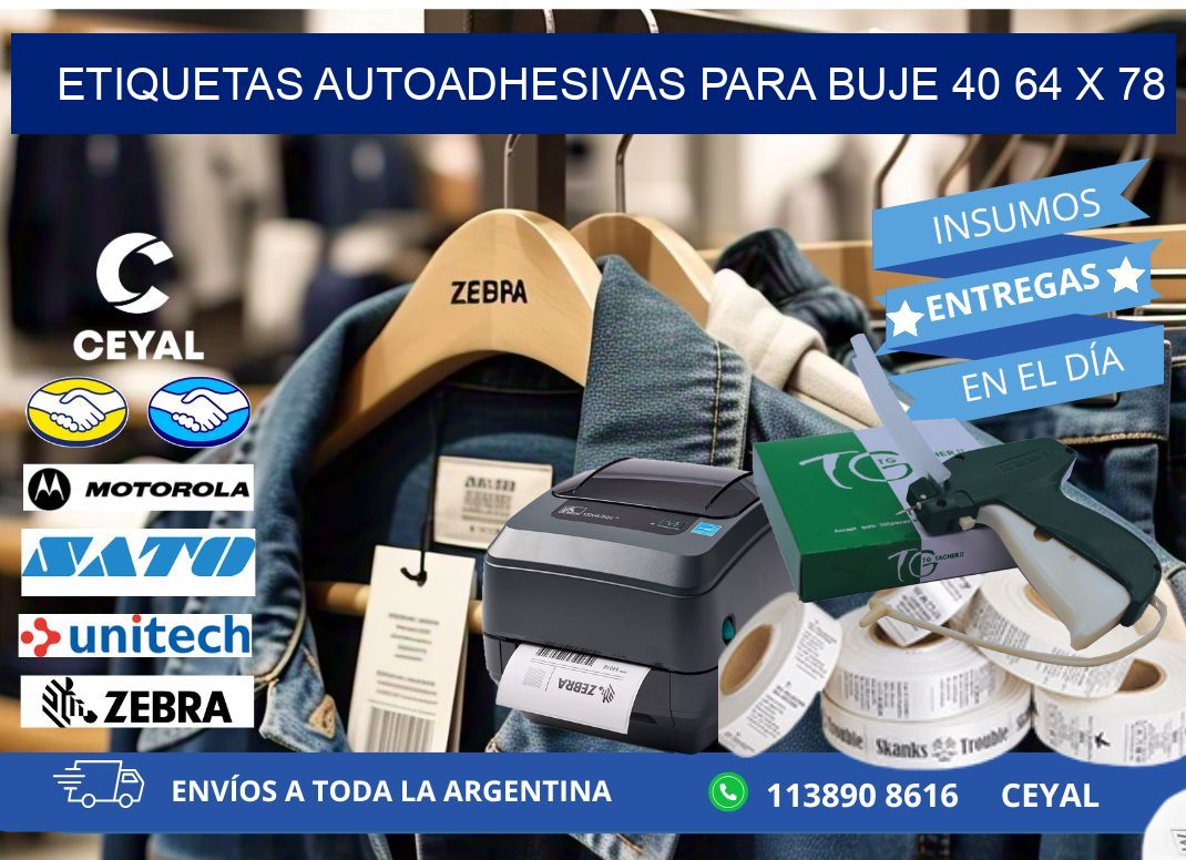 ETIQUETAS AUTOADHESIVAS PARA BUJE 40 64 x 78
