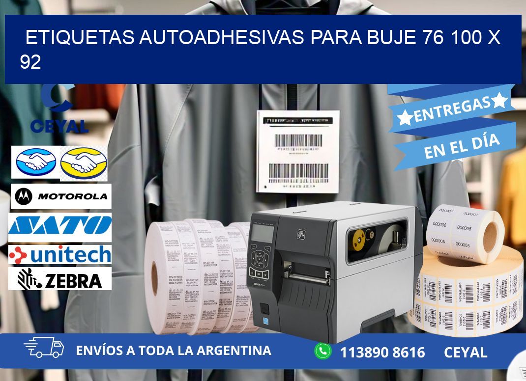 ETIQUETAS AUTOADHESIVAS PARA BUJE 76 100 x 92