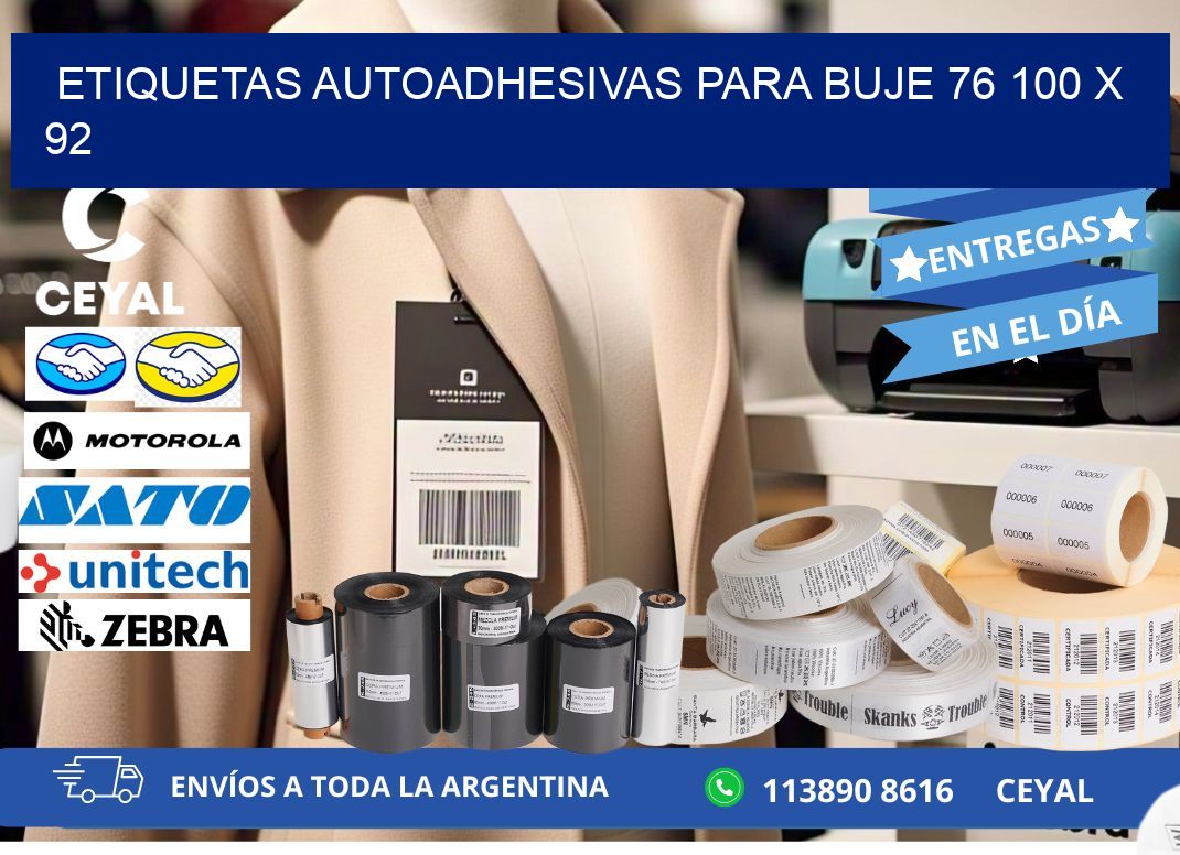 ETIQUETAS AUTOADHESIVAS PARA BUJE 76 100 x 92