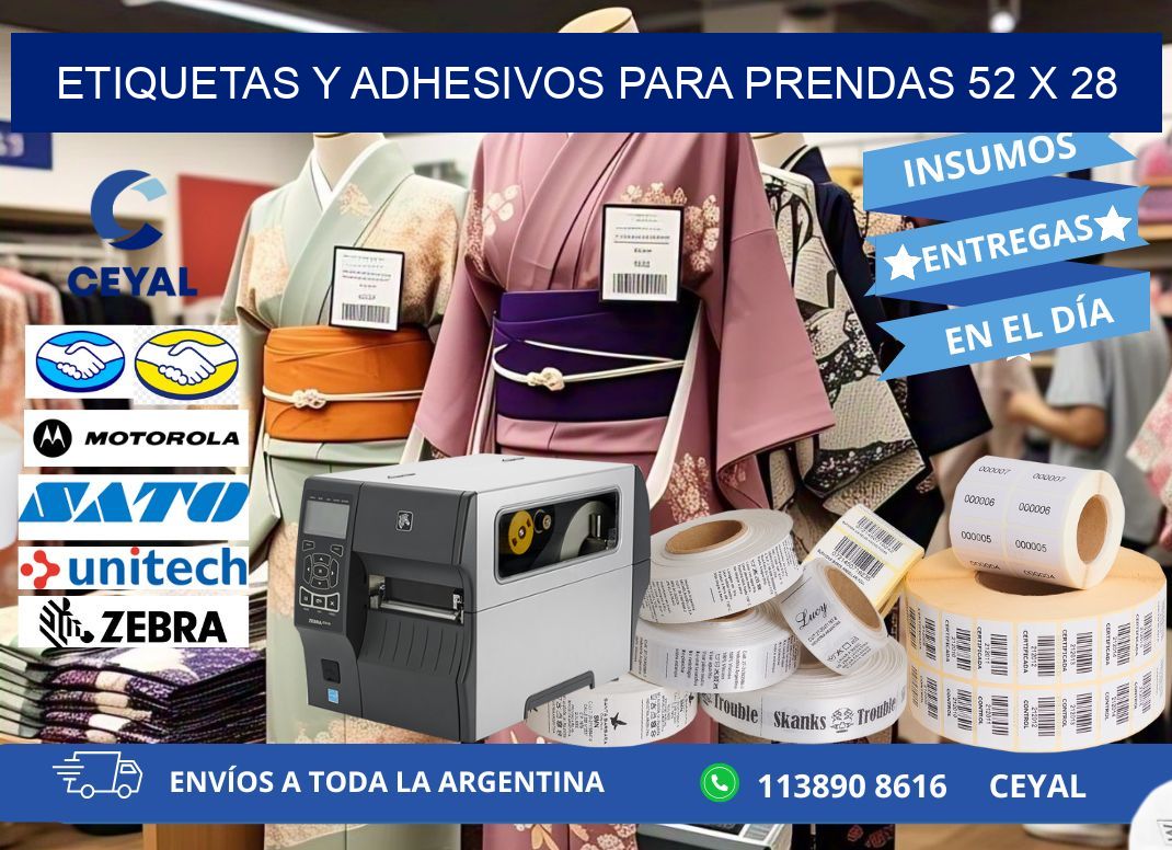 ETIQUETAS Y ADHESIVOS PARA PRENDAS 52 x 28