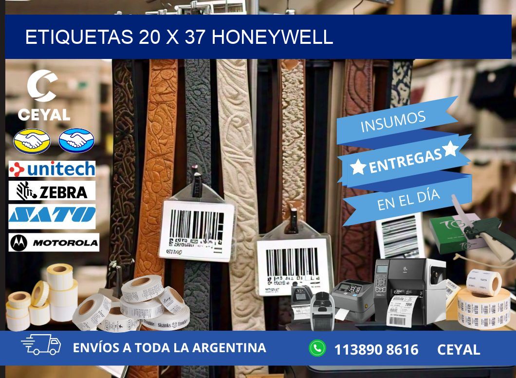 ETIQUETAS 20 x 37 HONEYWELL