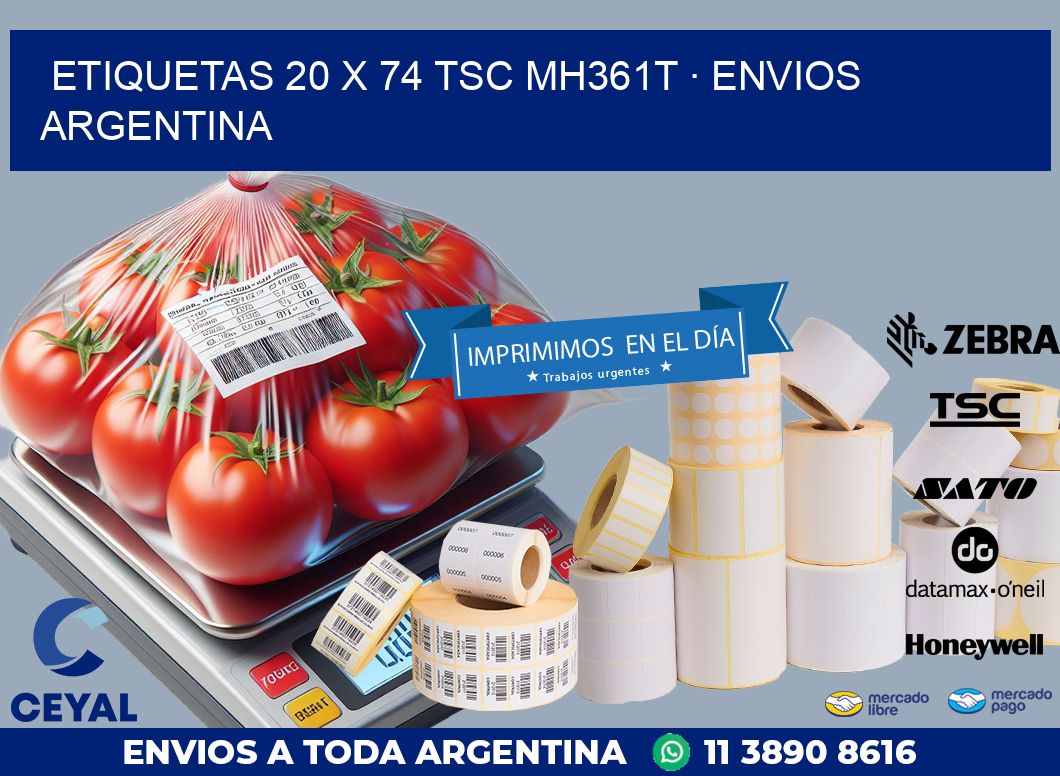 ETIQUETAS 20 x 74 TSC MH361T · ENVIOS ARGENTINA