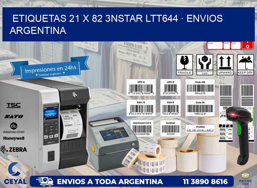 ETIQUETAS 21 x 82 3NSTAR LTT644 · ENVIOS ARGENTINA