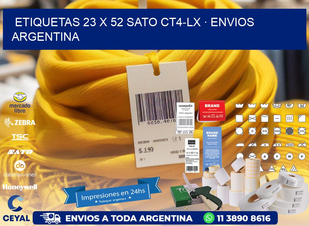 ETIQUETAS 23 x 52 SATO CT4-LX · ENVIOS ARGENTINA