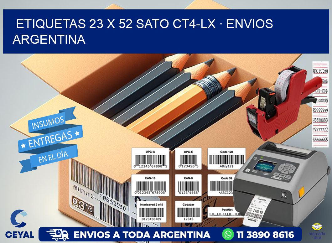 ETIQUETAS 23 x 52 SATO CT4-LX · ENVIOS ARGENTINA