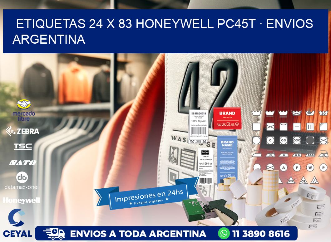 ETIQUETAS 24 x 83 HONEYWELL PC45T · ENVIOS ARGENTINA
