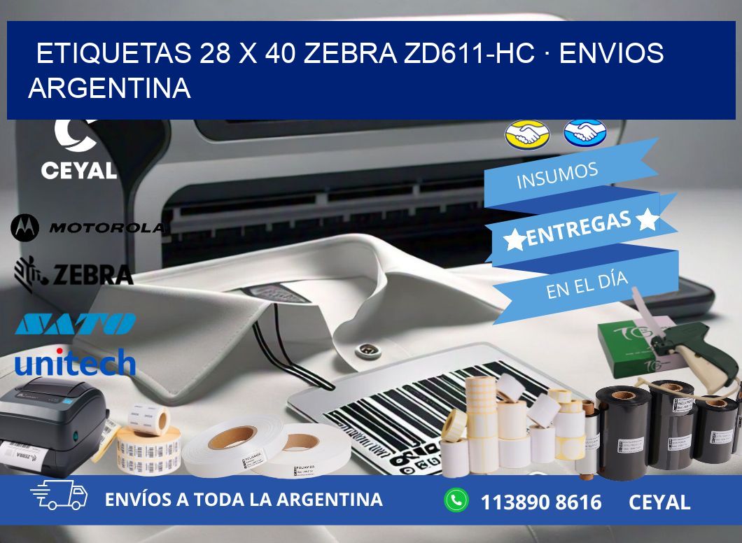 ETIQUETAS 28 x 40 ZEBRA ZD611-HC · ENVIOS ARGENTINA
