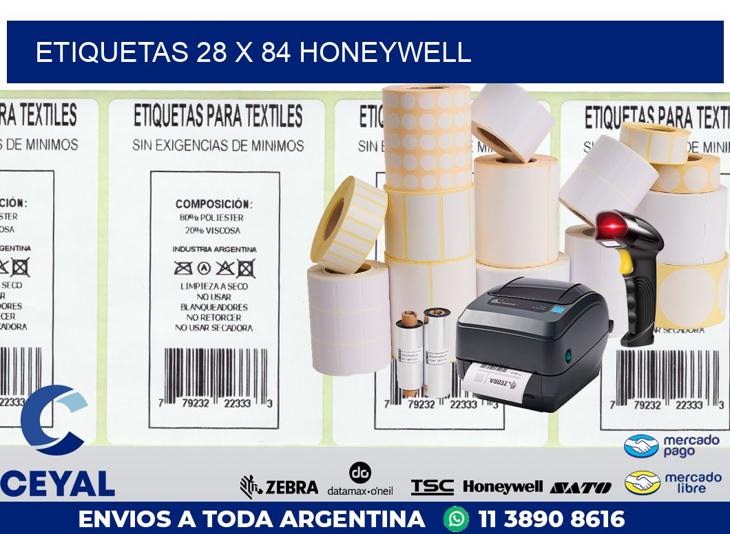 ETIQUETAS 28 x 84 HONEYWELL