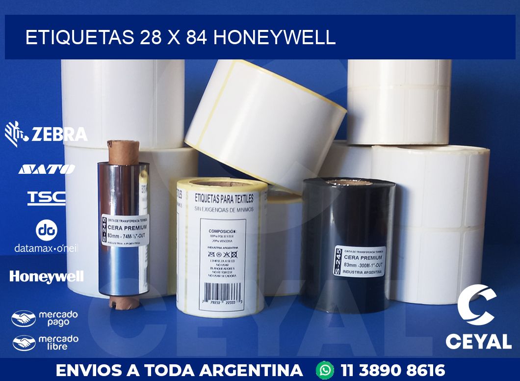 ETIQUETAS 28 x 84 HONEYWELL