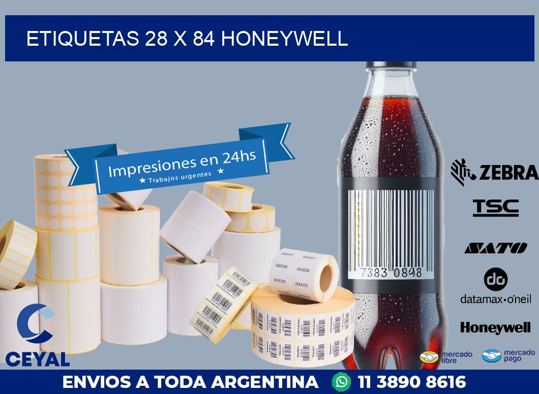 ETIQUETAS 28 x 84 HONEYWELL