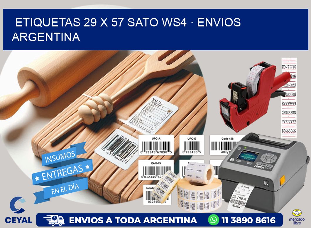 ETIQUETAS 29 x 57 SATO WS4 · ENVIOS ARGENTINA