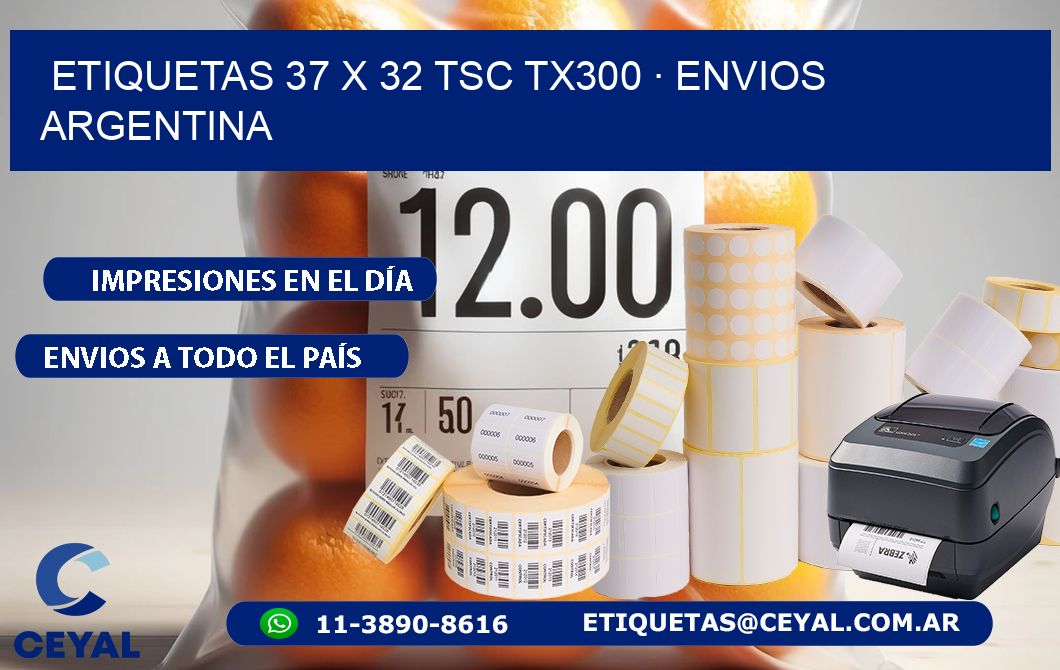 ETIQUETAS 37 x 32 TSC TX300 · ENVIOS ARGENTINA