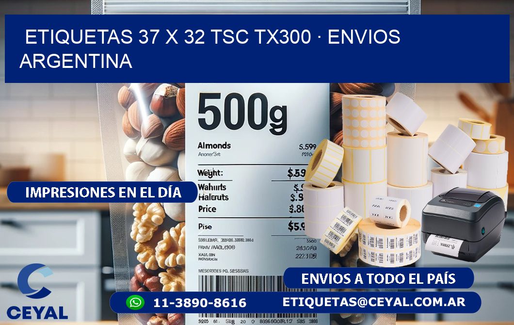 ETIQUETAS 37 x 32 TSC TX300 · ENVIOS ARGENTINA