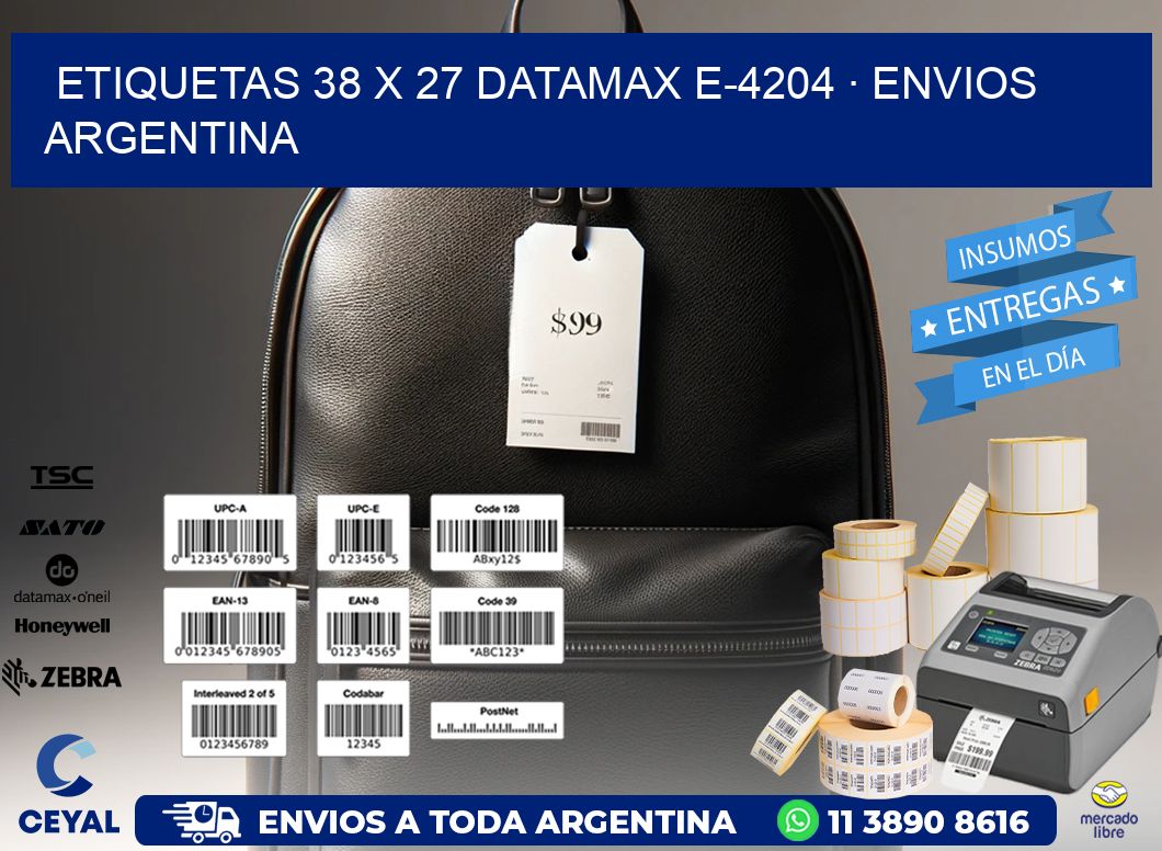 ETIQUETAS 38 x 27 DATAMAX E-4204 · ENVIOS ARGENTINA