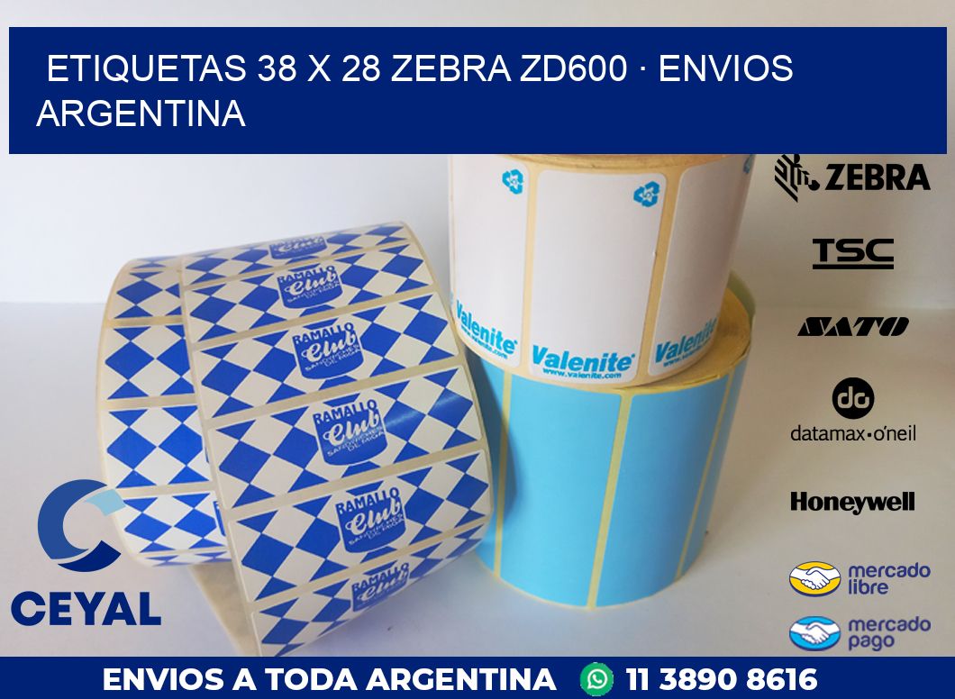 ETIQUETAS 38 x 28 ZEBRA ZD600 · ENVIOS ARGENTINA