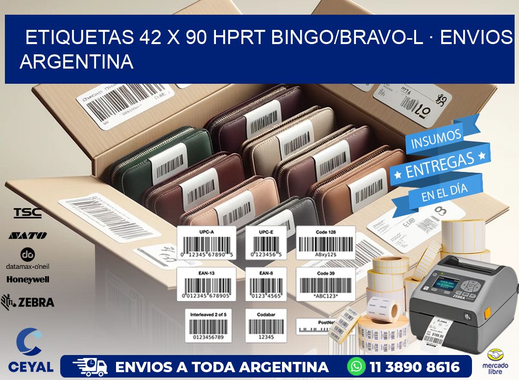 ETIQUETAS 42 x 90 HPRT BINGO/BRAVO-L · ENVIOS ARGENTINA