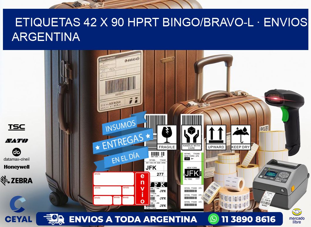 ETIQUETAS 42 x 90 HPRT BINGO/BRAVO-L · ENVIOS ARGENTINA