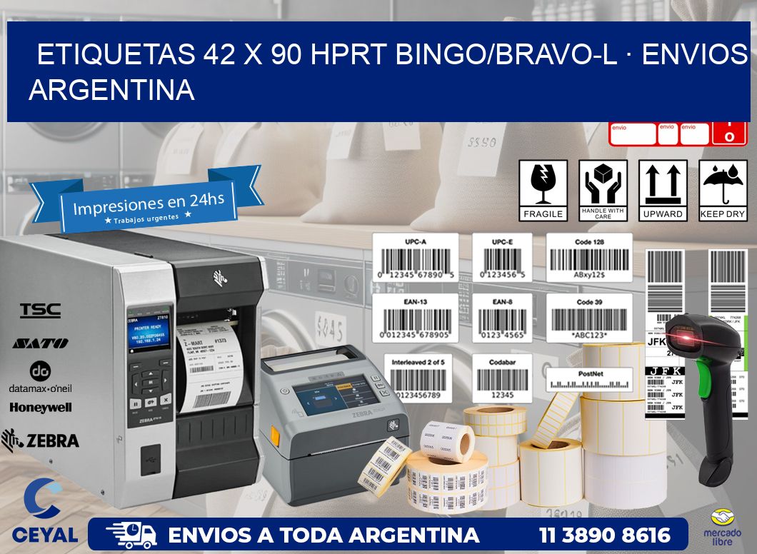 ETIQUETAS 42 x 90 HPRT BINGO/BRAVO-L · ENVIOS ARGENTINA