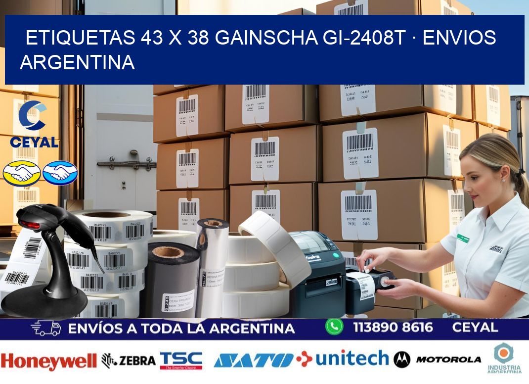 ETIQUETAS 43 x 38 GAINSCHA GI-2408T · ENVIOS ARGENTINA