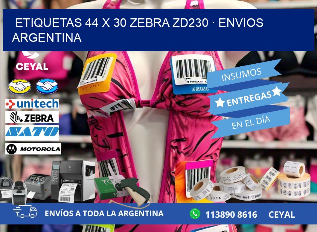 ETIQUETAS 44 x 30 ZEBRA ZD230 · ENVIOS ARGENTINA