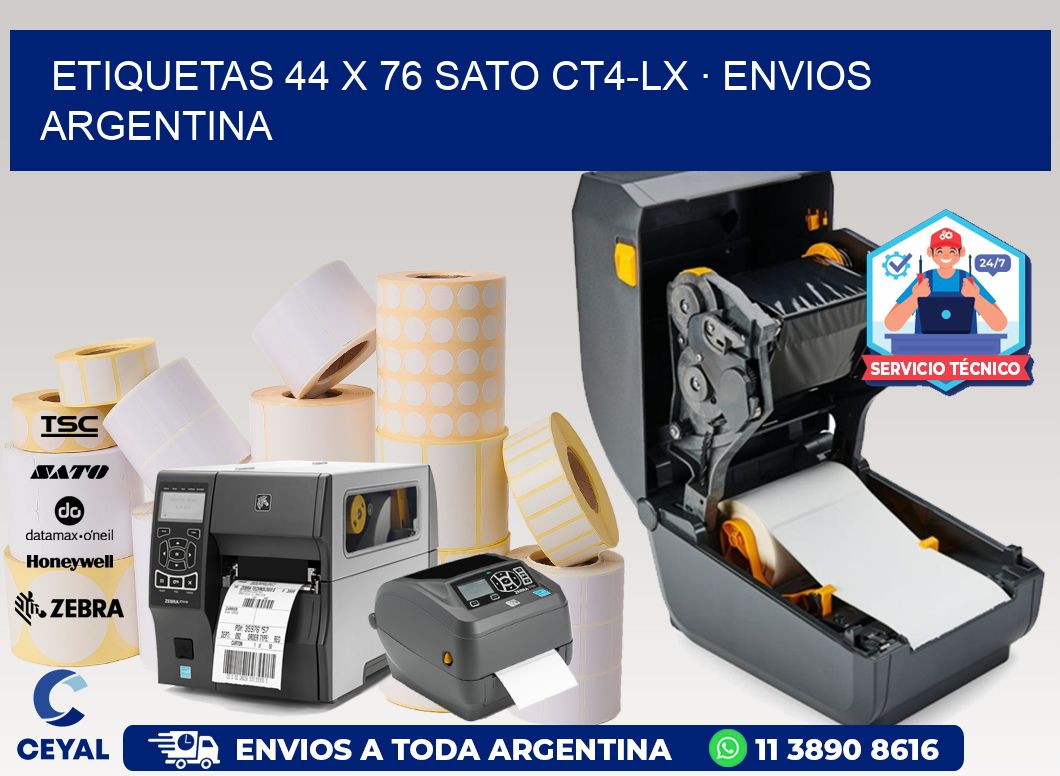 ETIQUETAS 44 x 76 SATO CT4-LX · ENVIOS ARGENTINA