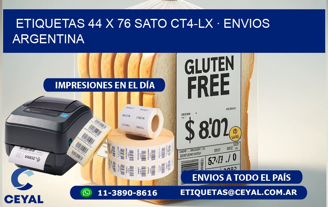 ETIQUETAS 44 x 76 SATO CT4-LX · ENVIOS ARGENTINA
