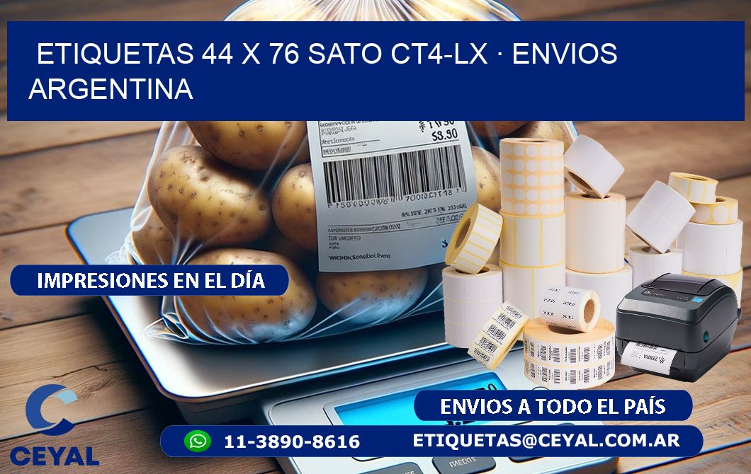 ETIQUETAS 44 x 76 SATO CT4-LX · ENVIOS ARGENTINA