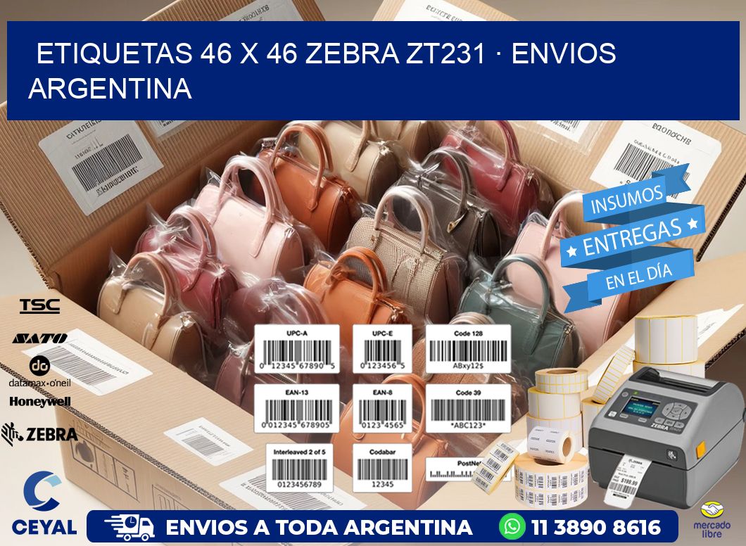 ETIQUETAS 46 x 46 ZEBRA ZT231 · ENVIOS ARGENTINA