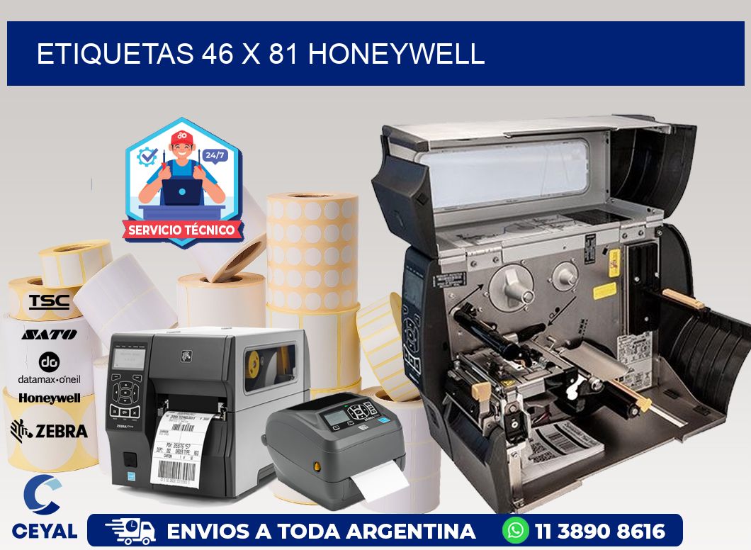ETIQUETAS 46 x 81 HONEYWELL